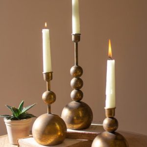 antique brass taper candle holders