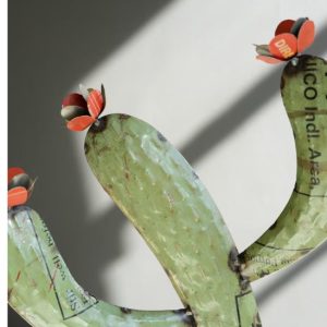 recycled iron cactus
